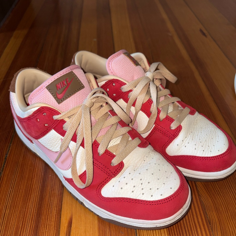 Nike Red and White Low-Top Sneakers